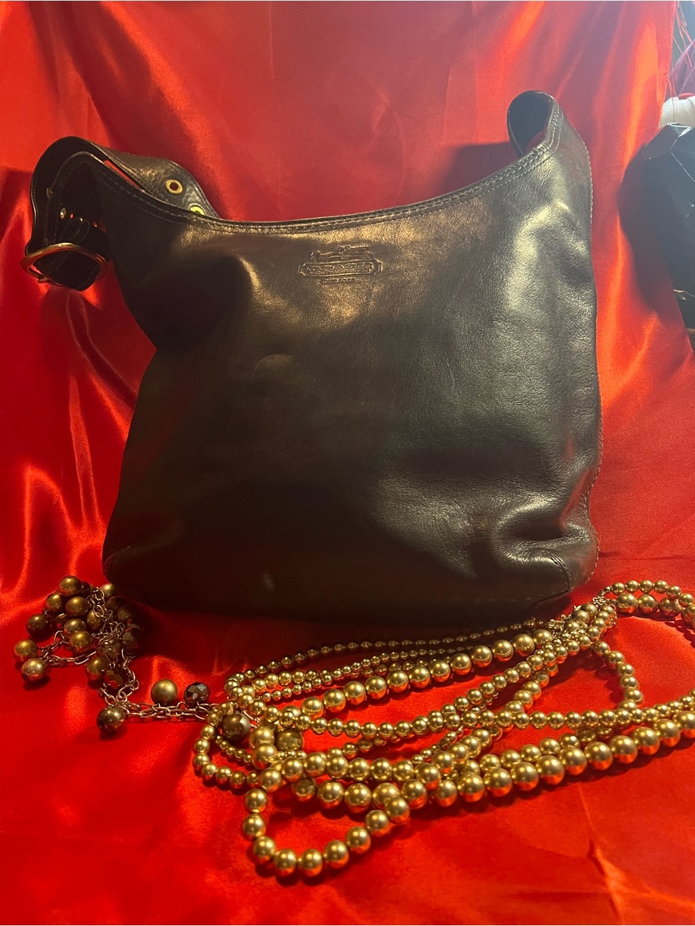 Black Leather COACH Shoulder Bag - Classic Hobo